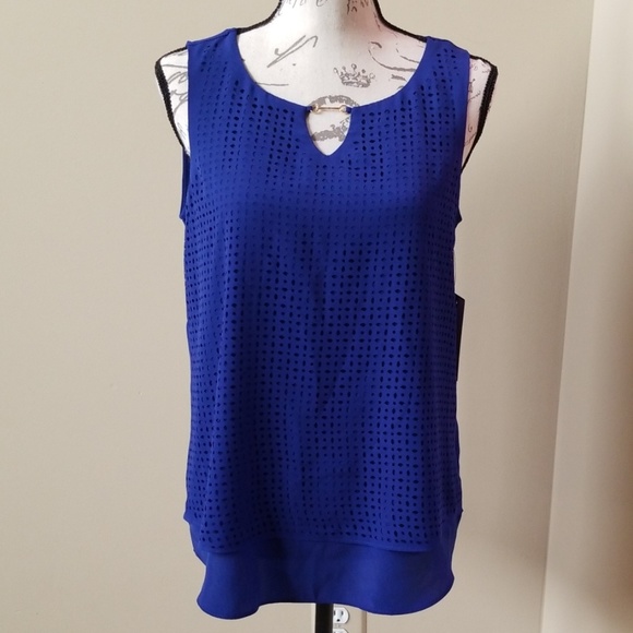 Dana Buchman | Tops | Dressy Tank Top With Gold Accent Size Small ...